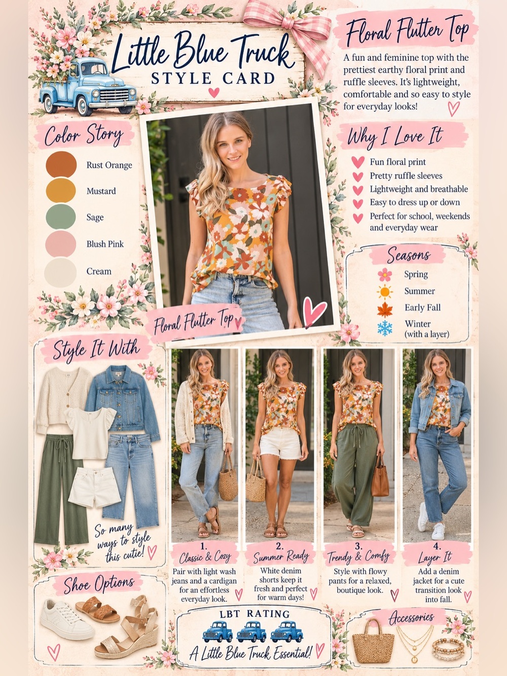 🛻 Les amis floral fall top